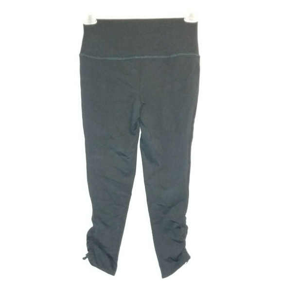 New CHICO'S Zenergy Pants Size S 4/6 (0) Black So Slimming Ruched Crop Leggings - Picture 2 of 3